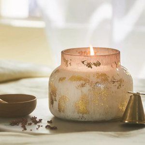 Anthropologie Capri Blue Volcano Gold Selenite Glass Jar Candle 8oz